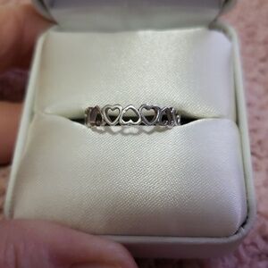 Sterling Silver Open Heart Band Ring - Silver Heart Ring